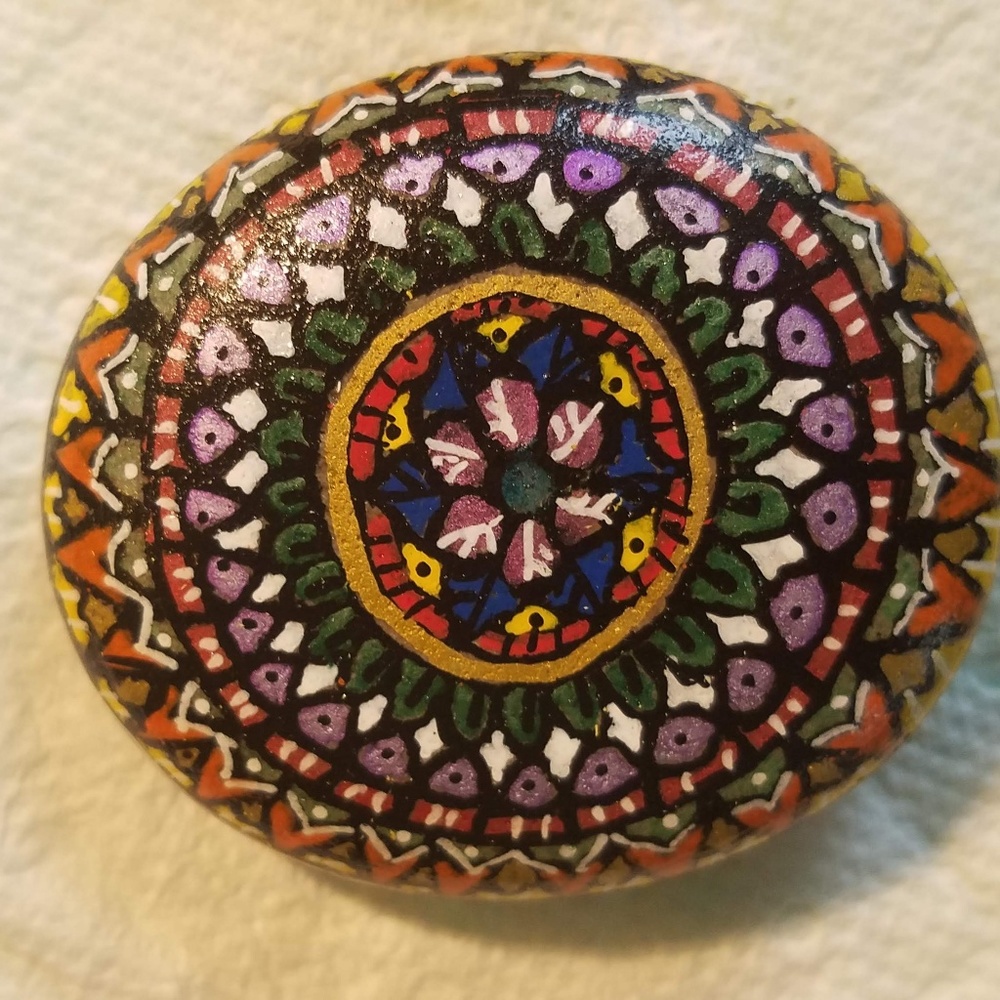 Hand-painted mancala stones